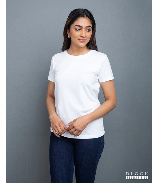 Regular Size Ladies' Crew Neck - White