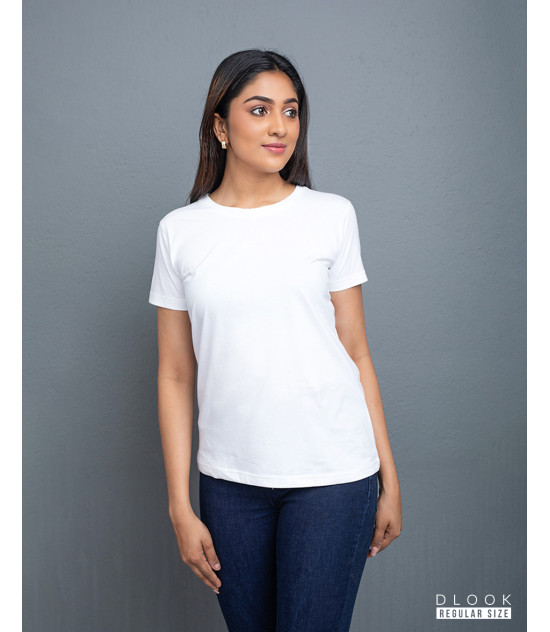 Regular Size Ladies' Crew Neck - White