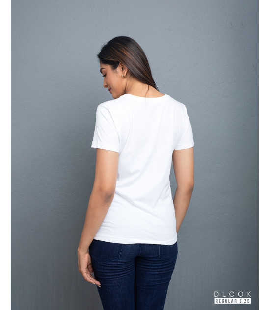 Regular Size Ladies' Crew Neck - White