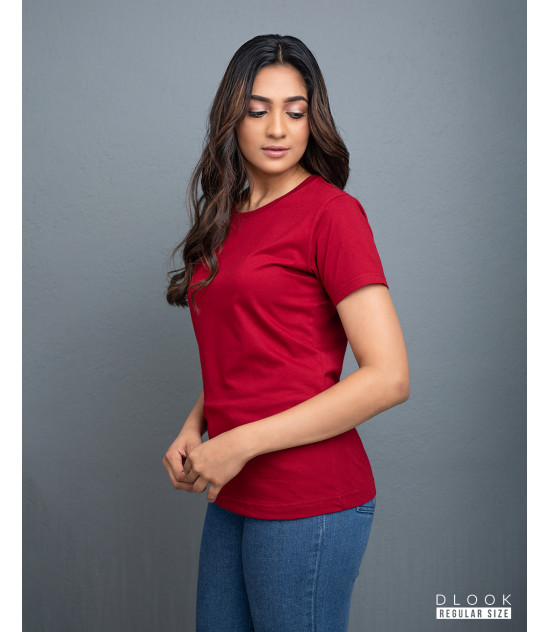 Regular Size Ladies' Crew Neck - Maroon