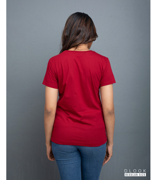 Regular Size Ladies' Crew Neck - Maroon