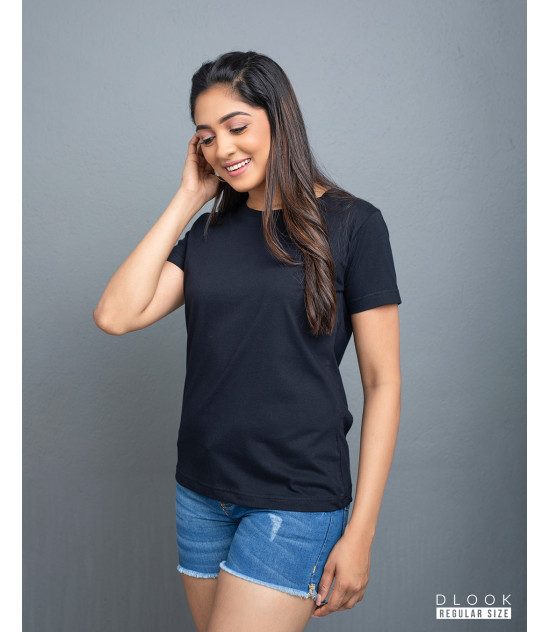 Regular Size Ladies' Crew Neck - Black