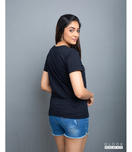 Regular Size Ladies' Crew Neck - Black