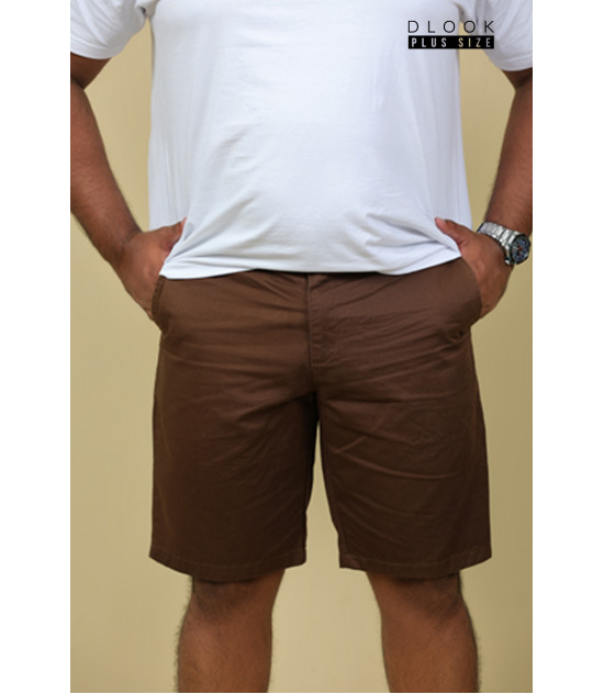 Men’s Plus Size Premium Chino Short-Coffee Brown