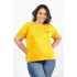 LADIE'S PLUS SIZE PLAIN MUSTARD YELLOW T-SHIRT 