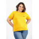 LADIE'S PLUS SIZE PLAIN MUSTARD YELLOW T-SHIRT 