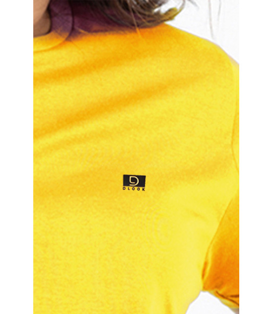 LADIE'S PLUS SIZE PLAIN MUSTARD YELLOW T-SHIRT 